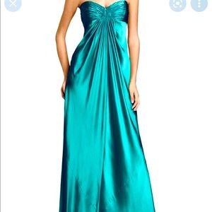 NWT/ Laundry By Shelli Segal cerulean green/blue silk dress/size 0